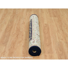 Load image into Gallery viewer, 4&#39;10&quot;x7&#39;2&quot; Ombre Blue, Hand Knotted, Nain with All Over Flower Design, 250 KPSI, Wool and Silk, Oriental Rug FWR541848