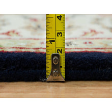 Load image into Gallery viewer, 4&#39;10&quot;x7&#39;2&quot; Ombre Blue, Hand Knotted, Nain With All Over Flower Design, 250 Kpsi, Wool And Silk, Oriental Rug FWR541848