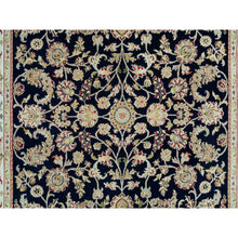 Load image into Gallery viewer, 6&#39;1&quot;x9&#39;1&quot; Graphite Blue, Nain With All Over Flower Design, Hand Knotted, 250 Kpsi, Pure Wool, Oriental Rug FWR541866