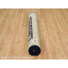 Load image into Gallery viewer, 6&#39;1&quot;x9&#39;1&quot; Graphite Blue, Nain With All Over Flower Design, Hand Knotted, 250 Kpsi, Pure Wool, Oriental Rug FWR541866