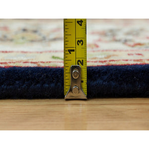 6'1"x9'1" Graphite Blue, Nain With All Over Flower Design, Hand Knotted, 250 Kpsi, Pure Wool, Oriental Rug FWR541866