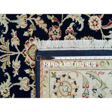 Load image into Gallery viewer, 6&#39;1&quot;x9&#39;1&quot; Graphite Blue, Nain With All Over Flower Design, Hand Knotted, 250 Kpsi, Pure Wool, Oriental Rug FWR541866