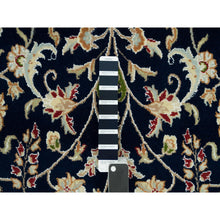 Load image into Gallery viewer, 7&#39;9&quot;x10&#39; Space Cadet Blue, Wool And Silk, Hand Knotted, Nain With All Over Flower Design, 250 Kpsi, Oriental Rug FWR541896