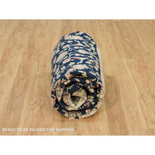 Load image into Gallery viewer, 7&#39;9&quot;x10&#39; Space Cadet Blue, Wool And Silk, Hand Knotted, Nain With All Over Flower Design, 250 Kpsi, Oriental Rug FWR541896