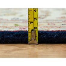 Load image into Gallery viewer, 7&#39;9&quot;x10&#39; Space Cadet Blue, Wool And Silk, Hand Knotted, Nain With All Over Flower Design, 250 Kpsi, Oriental Rug FWR541896