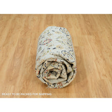 Load image into Gallery viewer, 7&#39;7&quot;x9&#39;9&quot; Celeste Blue, 250 Kpsi, Nain With Floral Pattern, 100% Wool, Hand Knotted, Square Oriental Rug FWR541914