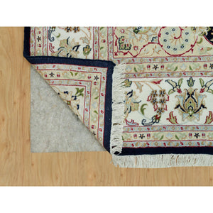 8'x10'1" Vulcan Blue, Hand Knotted, Nain With Center Medallion Flower Design, 250 Kpsi, Natural Wool,  Oriental Rug FWR541920