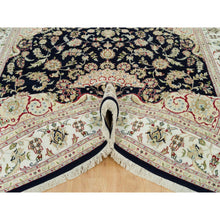 Load image into Gallery viewer, 8&#39;x10&#39;1&quot; Vulcan Blue, Hand Knotted, Nain With Center Medallion Flower Design, 250 Kpsi, Natural Wool,  Oriental Rug FWR541920