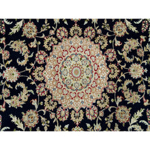 Load image into Gallery viewer, 8&#39;x10&#39;1&quot; Vulcan Blue, Hand Knotted, Nain With Center Medallion Flower Design, 250 Kpsi, Natural Wool,  Oriental Rug FWR541920