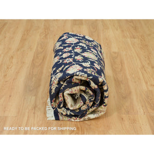 8'x10'1" Vulcan Blue, Hand Knotted, Nain With Center Medallion Flower Design, 250 Kpsi, Natural Wool,  Oriental Rug FWR541920