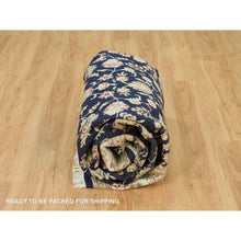 Load image into Gallery viewer, 8&#39;x10&#39;1&quot; Vulcan Blue, Hand Knotted, Nain With Center Medallion Flower Design, 250 Kpsi, Natural Wool,  Oriental Rug FWR541920