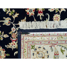 Load image into Gallery viewer, 8&#39;x10&#39;1&quot; Vulcan Blue, Hand Knotted, Nain With Center Medallion Flower Design, 250 Kpsi, Natural Wool,  Oriental Rug FWR541920