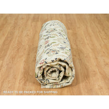 Load image into Gallery viewer, 12&#39;x12&#39; Dove White, Hand Knotted, 250 Kpsi, 100% Wool, Nain With Center Medallion Flower Design, Round Oriental Rug FWR541974