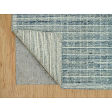 Load image into Gallery viewer, 8&#39;2&quot;x9&#39;10&quot; Pale Aqua Blue, Modern Box Design 100% Wool, Plain Decor, Loomed Knotted, Oriental Rug FWR541986
