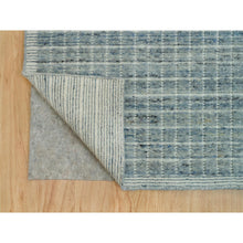 Load image into Gallery viewer, 10&#39;x13&#39;9&quot; Mercury Blue, Loomed Knotted All Wool, Plain Decor, Modern Box Design, Oriental Rug FWR542010