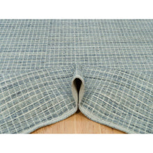Load image into Gallery viewer, 10&#39;x13&#39;9&quot; Mercury Blue, Loomed Knotted All Wool, Plain Decor, Modern Box Design, Oriental Rug FWR542010
