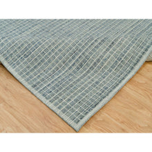 Load image into Gallery viewer, 10&#39;x13&#39;9&quot; Mercury Blue, Loomed Knotted All Wool, Plain Decor, Modern Box Design, Oriental Rug FWR542010