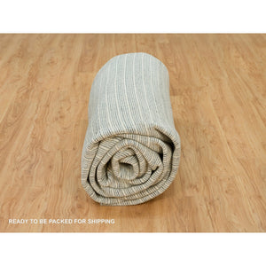 10'x13'9" Mercury Blue, Loomed Knotted All Wool, Plain Decor, Modern Box Design, Oriental Rug FWR542010