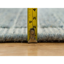 Load image into Gallery viewer, 10&#39;x13&#39;9&quot; Mercury Blue, Loomed Knotted All Wool, Plain Decor, Modern Box Design, Oriental Rug FWR542010