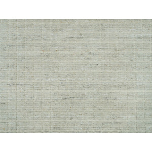10'x13'9" Moonlight White, Plain Decor Modern Box Design, Loom Knotted 100% Undyed natural wool, Oriental Rug FWR542046