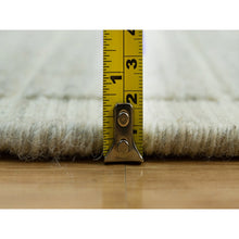 Load image into Gallery viewer, 10&#39;x13&#39;9&quot; Moonlight White, Plain Decor Modern Box Design, Loom Knotted 100% Undyed Natural Wool, Oriental Rug FWR542046