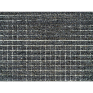 12'x14'9" Plum Kitten Gray, Loomed Knotted, Modern Box Design and Plain Decor, Pure Wool, Oversized Oriental Rug FWR542070