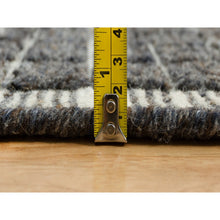 Load image into Gallery viewer, 12&#39;x14&#39;9&quot; Plum Kitten Gray, Loomed Knotted, Modern Box Design and Plain Decor, Pure Wool, Oversized Oriental Rug FWR542070