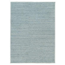 Load image into Gallery viewer, 10&#39;x13&#39;9&quot; Glaucous Blue, Soft Wool, Plain Decor, Modern Box Design, Loomed Knotted, Oriental Rug FWR542118