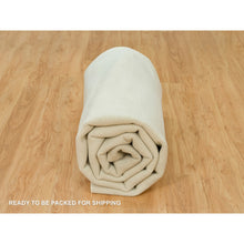 Load image into Gallery viewer, 9&#39;x12&#39; Comfort Ivory, Modern Loom Knotted Thick and Plush Wool and Plant Based Silk, Plain Oriental Rug FWR542280