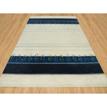 Load image into Gallery viewer, 9&#39;x12&#39;1&quot; Toque White, Modern Gabbeh Lori Buft  Tree Design, All Wool, Hand Knotted Oriental Thick And Plush Soft Pile Rug FWR542310