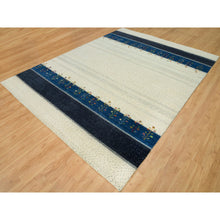 Load image into Gallery viewer, 9&#39;x12&#39;1&quot; Toque White, Modern Gabbeh Lori Buft  Tree Design, All Wool, Hand Knotted Oriental Thick And Plush Soft Pile Rug FWR542310