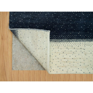 9'x12'1" Toque White, Modern Gabbeh Lori Buft  Tree Design, All Wool, Hand Knotted Oriental Thick And Plush Soft Pile Rug FWR542310