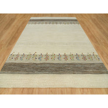 Load image into Gallery viewer, 9&#39;8&quot;x14&#39; Heron White, Thick And Plush Modern Gabbeh Lori Buft  Tree Design, Extra Soft Wool, Hand Knotted Oriental Rug FWR542328