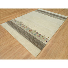 Load image into Gallery viewer, 9&#39;8&quot;x14&#39; Heron White, Thick And Plush Modern Gabbeh Lori Buft  Tree Design, Extra Soft Wool, Hand Knotted Oriental Rug FWR542328