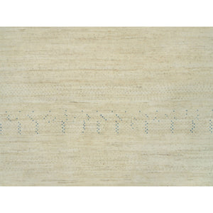 9'8"x14' Heron White, Thick And Plush Modern Gabbeh Lori Buft  Tree Design, Extra Soft Wool, Hand Knotted Oriental Rug FWR542328