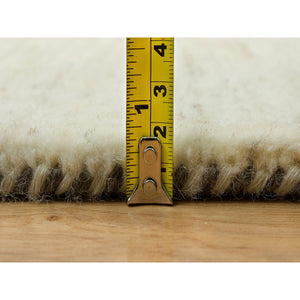 9'8"x14' Heron White, Thick And Plush Modern Gabbeh Lori Buft  Tree Design, Extra Soft Wool, Hand Knotted Oriental Rug FWR542328