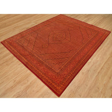 Load image into Gallery viewer, 8&#39;1&quot;x10&#39;1&quot; Spicy Orange, Wool And Silk, Tabriz Mahi, Hand Knotted Tone On Tone, Oriental Rug FWR542340