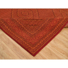 Load image into Gallery viewer, 8&#39;1&quot;x10&#39;1&quot; Spicy Orange, Wool And Silk, Tabriz Mahi, Hand Knotted Tone On Tone, Oriental Rug FWR542340