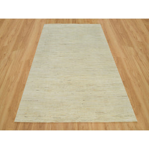 6'x9' Antique White, Persian Wool, Hand Knotted, Lori Buft Gabbeh, Plain Design, Thick And Plush, Soft To The Touch, Oriental Rug FWR542352
