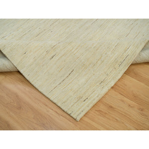 6'x9' Antique White, Persian Wool, Hand Knotted, Lori Buft Gabbeh, Plain Design, Thick And Plush, Soft To The Touch, Oriental Rug FWR542352