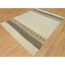 Load image into Gallery viewer, 8&#39;9&quot;x11&#39;8&quot; Swan White, Modern Lori Buft Gabbeh Tree Design, Thick And Plush Soft Wool, Hand Knotted Oriental Rug FWR542358