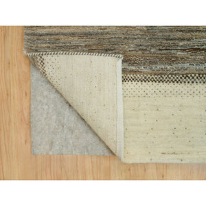8'9"x11'8" Swan White, Modern Lori Buft Gabbeh Tree Design, Thick And Plush Soft Wool, Hand Knotted Oriental Rug FWR542358