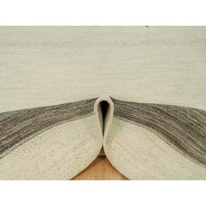 8'9"x11'8" Swan White, Modern Lori Buft Gabbeh Tree Design, Thick And Plush Soft Wool, Hand Knotted Oriental Rug FWR542358