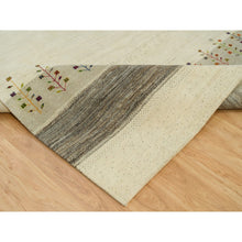 Load image into Gallery viewer, 8&#39;9&quot;x11&#39;8&quot; Swan White, Modern Lori Buft Gabbeh Tree Design, Thick And Plush Soft Wool, Hand Knotted Oriental Rug FWR542358