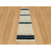Load image into Gallery viewer, 2&#39;7&quot;x9&#39;6&quot; Retro White, Modern Lori Buft Gabbeh Tree Design, 100% Wool, Thick And Plush, Hand Knotted Oriental Runner Rug FWR542376