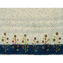 Load image into Gallery viewer, 2&#39;7&quot;x9&#39;6&quot; Retro White, Modern Lori Buft Gabbeh Tree Design, 100% Wool, Thick And Plush, Hand Knotted Oriental Runner Rug FWR542376