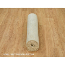 Load image into Gallery viewer, 4&#39;x8&#39; Parchment White, Soft To The Touch, Lori Buft Gabbeh Plain Persian Wool Design, Thick And Plush, Hand Knotted, Wide Runner Oriental Rug FWR542388