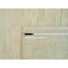 Load image into Gallery viewer, 4&#39;x8&#39; Parchment White, Soft To The Touch, Lori Buft Gabbeh Plain Persian Wool Design, Thick And Plush, Hand Knotted, Wide Runner Oriental Rug FWR542388