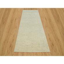 Load image into Gallery viewer, 4&#39;1&quot;x10&#39; Macadamia White, Thick And Plush, Soft To The Touch, Lori Buft Gabbeh Plain Design, Hand Knotted Persian Wool, Oriental Wide Runner Rug FWR542394