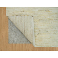 Load image into Gallery viewer, 4&#39;1&quot;x10&#39; Macadamia White, Thick And Plush, Soft To The Touch, Lori Buft Gabbeh Plain Design, Hand Knotted Persian Wool, Oriental Wide Runner Rug FWR542394